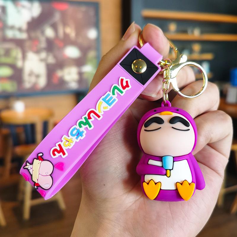 Japanese Crayon Shinchan Keychain Doll Machine Cartoon Figurine Student Gift Couple Keychain Gift Kawaii Cute Personalized Gifts