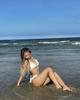 Korean-Style Lace-Up Ruffle Swimsuit: Gathered Bust, Layered Skirt, Two-Piece Vacation Wear
