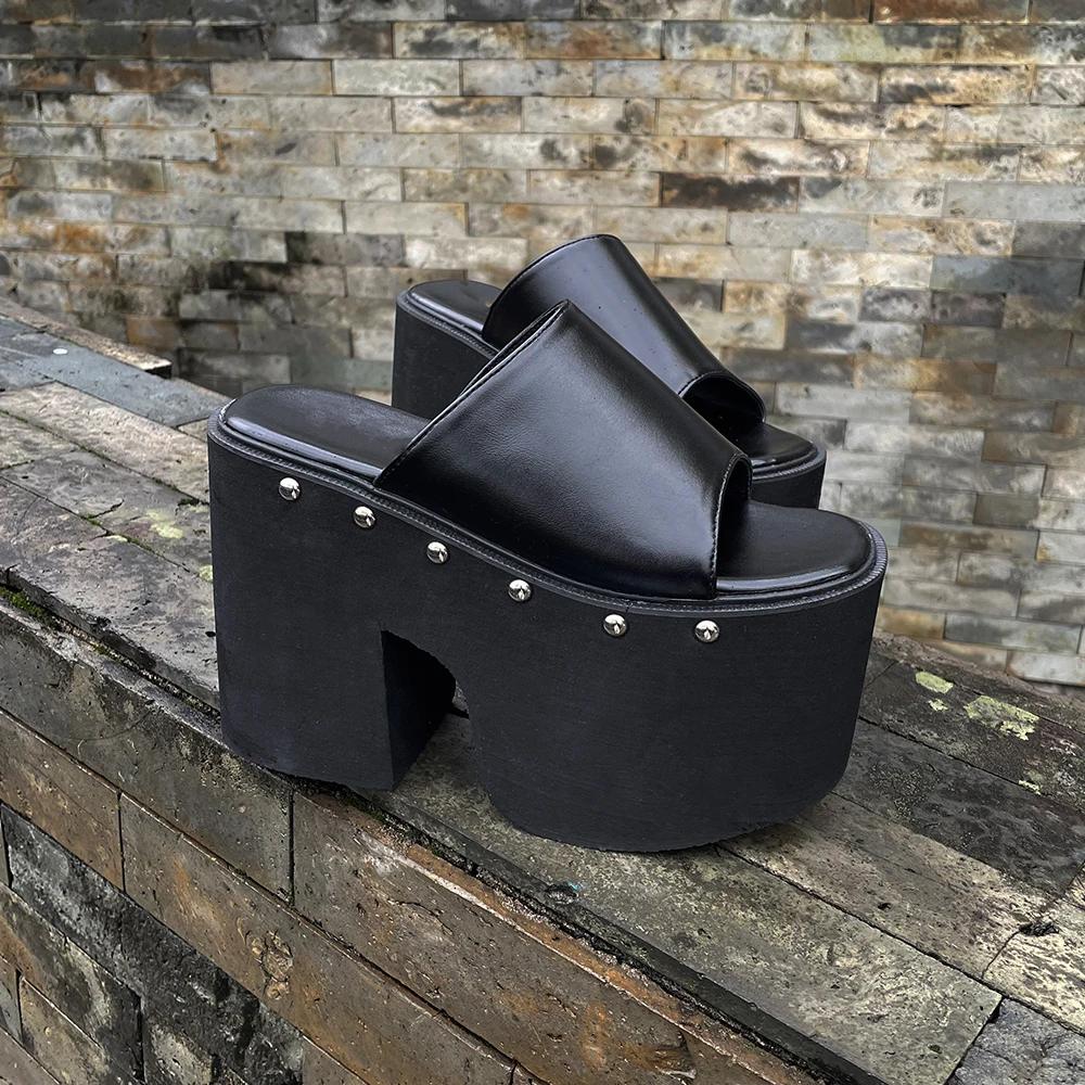 Fashion Ultra High Heels Womens Shoes Popular European American Style Thick-soled Wedge Heel Sandals for Women Platform Classic Slippers
