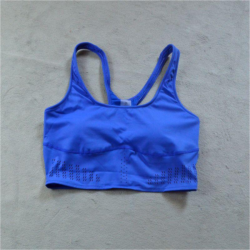 

Foreign Trade Summer Thin Yoga Underwear Hollow Breathable Quick-Drying Sports Bra Running Sling Short Vest Women Blue S