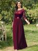 Ever-Pretty Women Plus Size A-Line Empire Waist Maxi Winter Wedding Guest Dresses