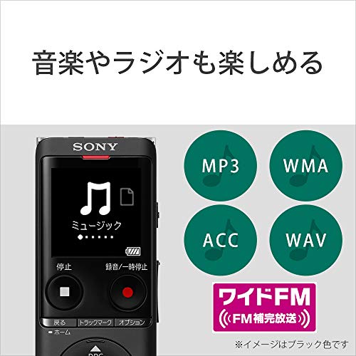Sony IC Recorder USB 4GB Slim and Lightweight with S-Mic System, Up to 22 Hours of Continuous Use, Clear Voice Function, Black (ICD-UX570F B)