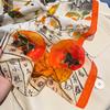 Summer retro thin versatile small square scarf fashion age-reducing printed silk scarf women's light luxury high-end bag headscarf