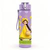 1PC Girl In Yellow Vintage Dress Print 750ml Color Plastic Sports Water Bottle Leakproof Flip Straw Lid Suitable for Sports Office Home Use