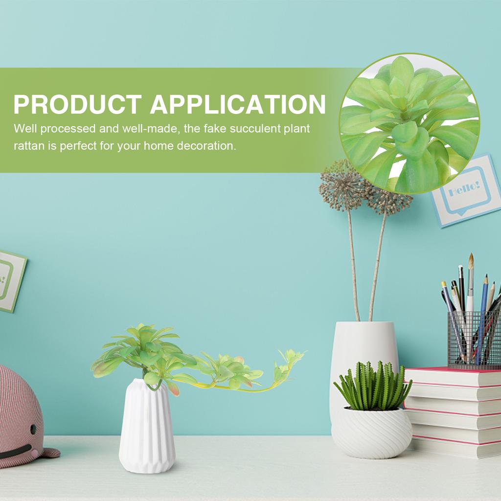1pc Realistic Succulent Plant Rattan Decor Vivid Fake Greenery For Home Office Wall Wedding Scene Diy Craft Decor Supply