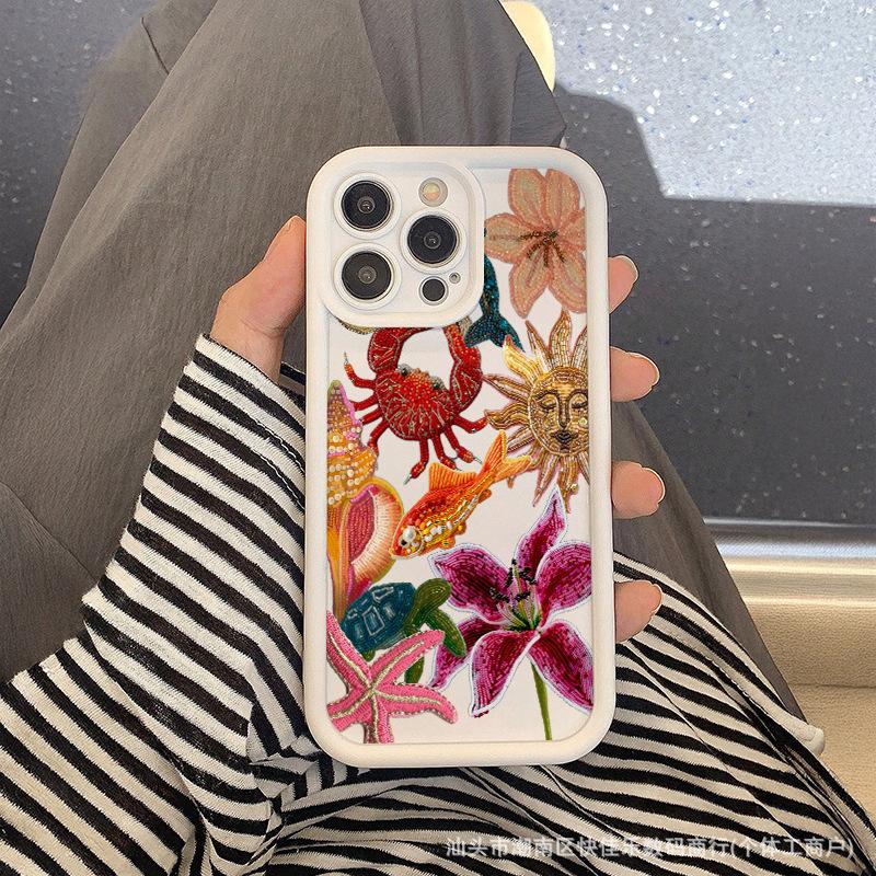 Applicable to iPhone13/14 Apple 15ProMax niche flowers and plants 11/12 anti-drop 16plus all-inclusive mobile phone case