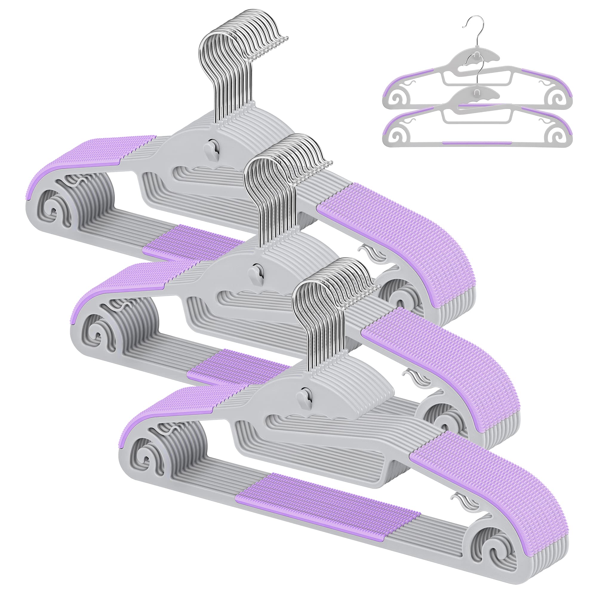 

attachment and removal in 1 Care for your clothes without stretching the TITIROBA Hanger prevents collar prevents includes connecting swivel [Instant фиолетовый