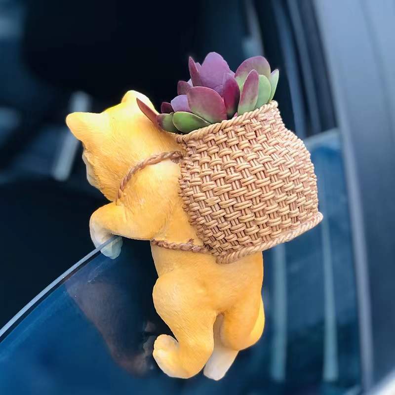 Fish Tank Landscaping Cute Basket Cat Decoration Fish Tank Creative Basket Cat Ornaments
