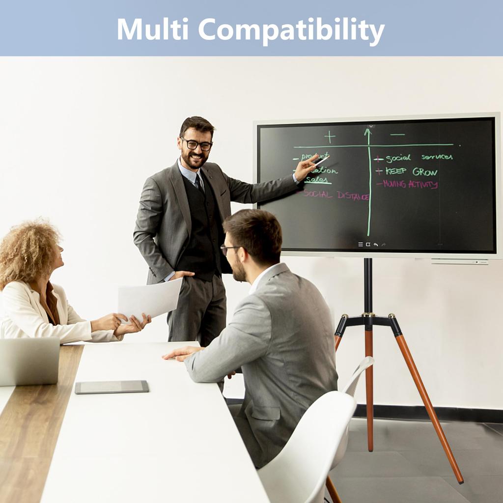 Fydeamer Easel TV Stand Tripod TV Stand Compatible with Inches Corner Free Standing VESA Standard Stepless Height Adjustment TV Mount Load Capacity