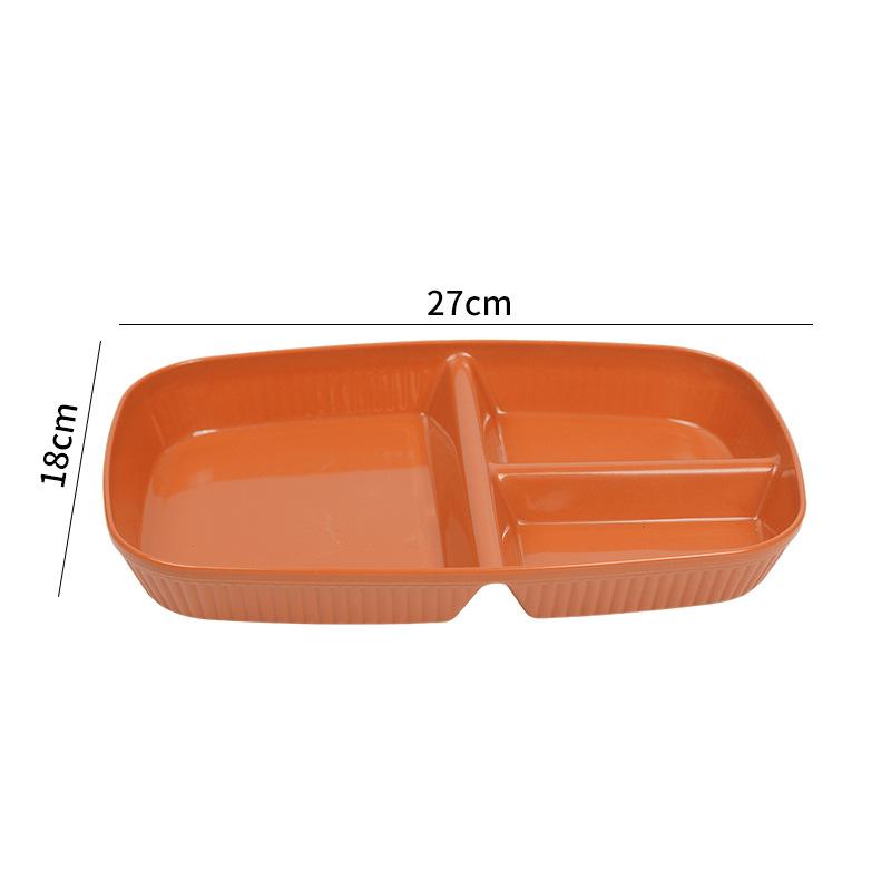 Household Simple Wheat Straw Compartment Dinner Plate Multifunctional Dinner Plate Noodles Vegetables Breakfast Plastic Plate