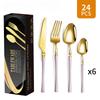 Lan Tuan 24-Piece Rose Gold Stainless Steel Cutlery Set