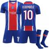 Teens Kids Adults Football Kits Sport Training Jersey Set with Socks 2026-27 PSG Home #10 O.DEMBÉLÉ