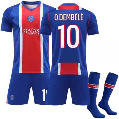 Kits de Futebol para Adolescentes, Crianças e Adultos Conjunto de Camisa de Treino Esportivo com Meias 2026-27 PSG Casa #10 O.DEMBÉLÉ