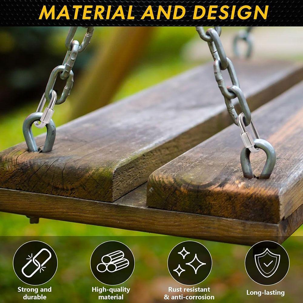 New 304 Stainless Steel Quick Link Oval Heavy Duty Rope Connector D Shape Locking Carabiner Clip Hammocks