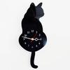 Creative Fashion New Silent White/Black Wagging Tail Cat Wall Clock Household Decorative Clock