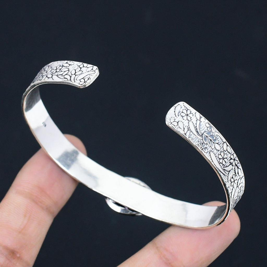 Daughters Day Sale Sterling Silver Atlantisite Gemstone Mother Bangle Bracelet