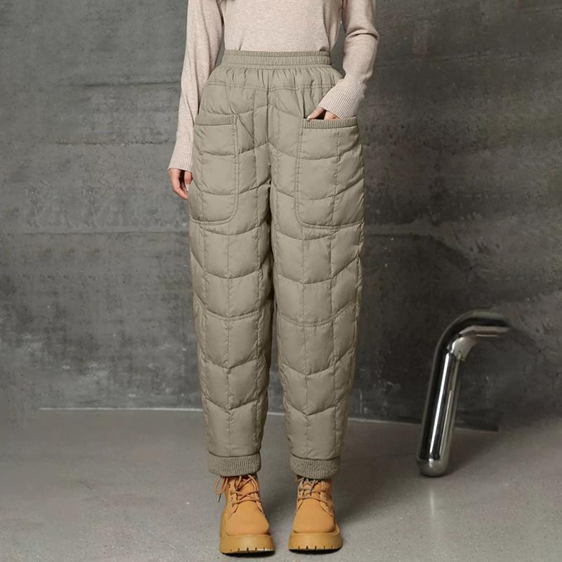 Women Warm Pants Lightweight Down Cotton Loose Large Size Casual Warm Harem Pants Warm Women's Pants