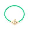 Accessories Niche Design Titanium Steel Diy Handmade Crown Press Buckle Bracelet Fashion Weave Leather Hand Rope Women