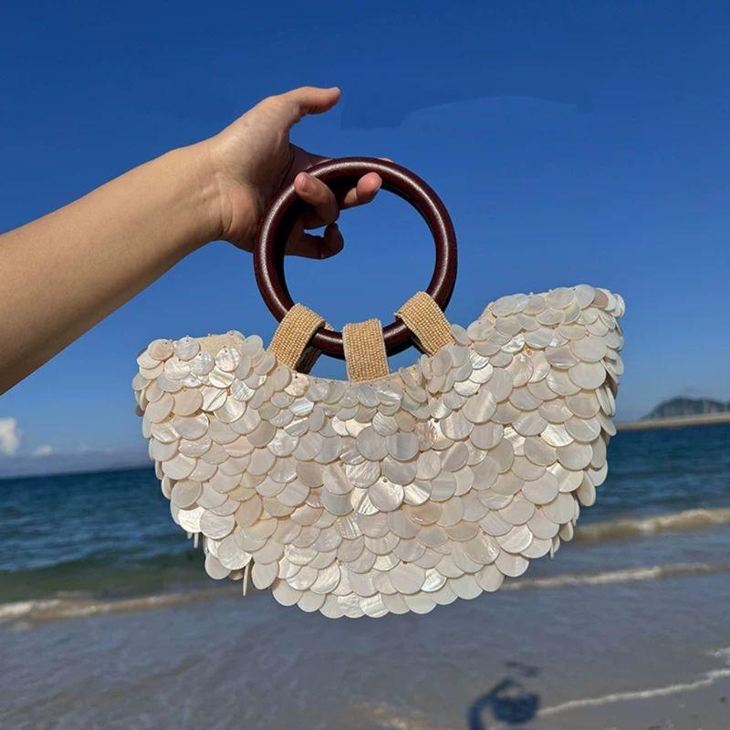 

Bai Tiya Новая Улучшенная Текстура Ручной Работы Натуральная Ракушка Сумка Феи Сумка Женская Нишевая Сумка Индивидуальность Мода Beige White