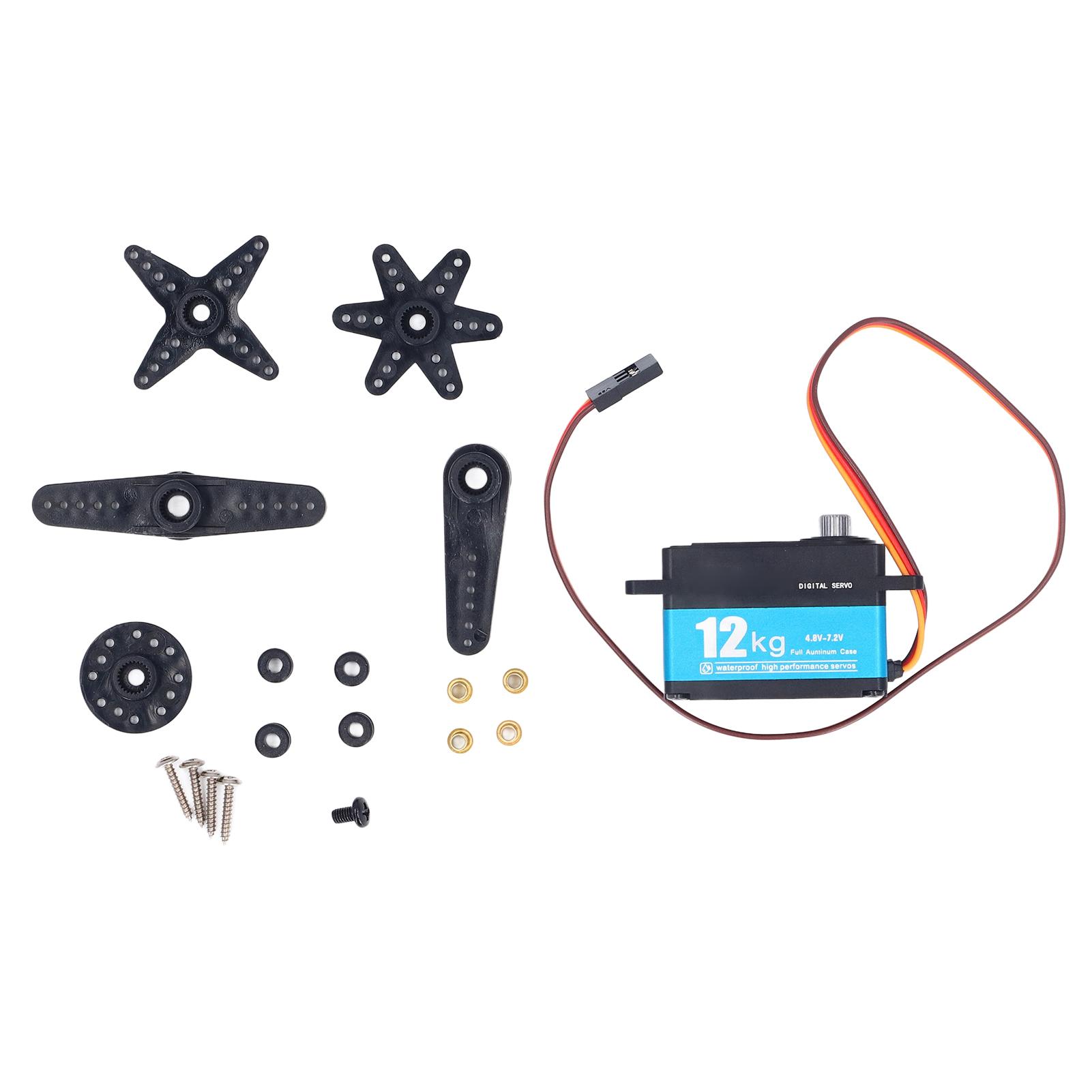 

12KG 90 degrees Metal Gear Servo Motor Dual Ball Bearing Digital Servo for Robot Arm Drone Car Models