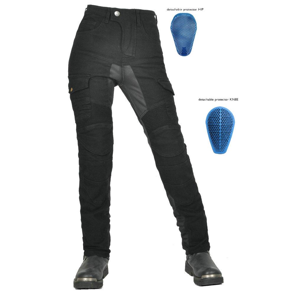 Motorcycle Jeans Summer Mesh Breathable Motorcycle Racing Fall Resistant Cargo Cycling Pants Silicone Protector