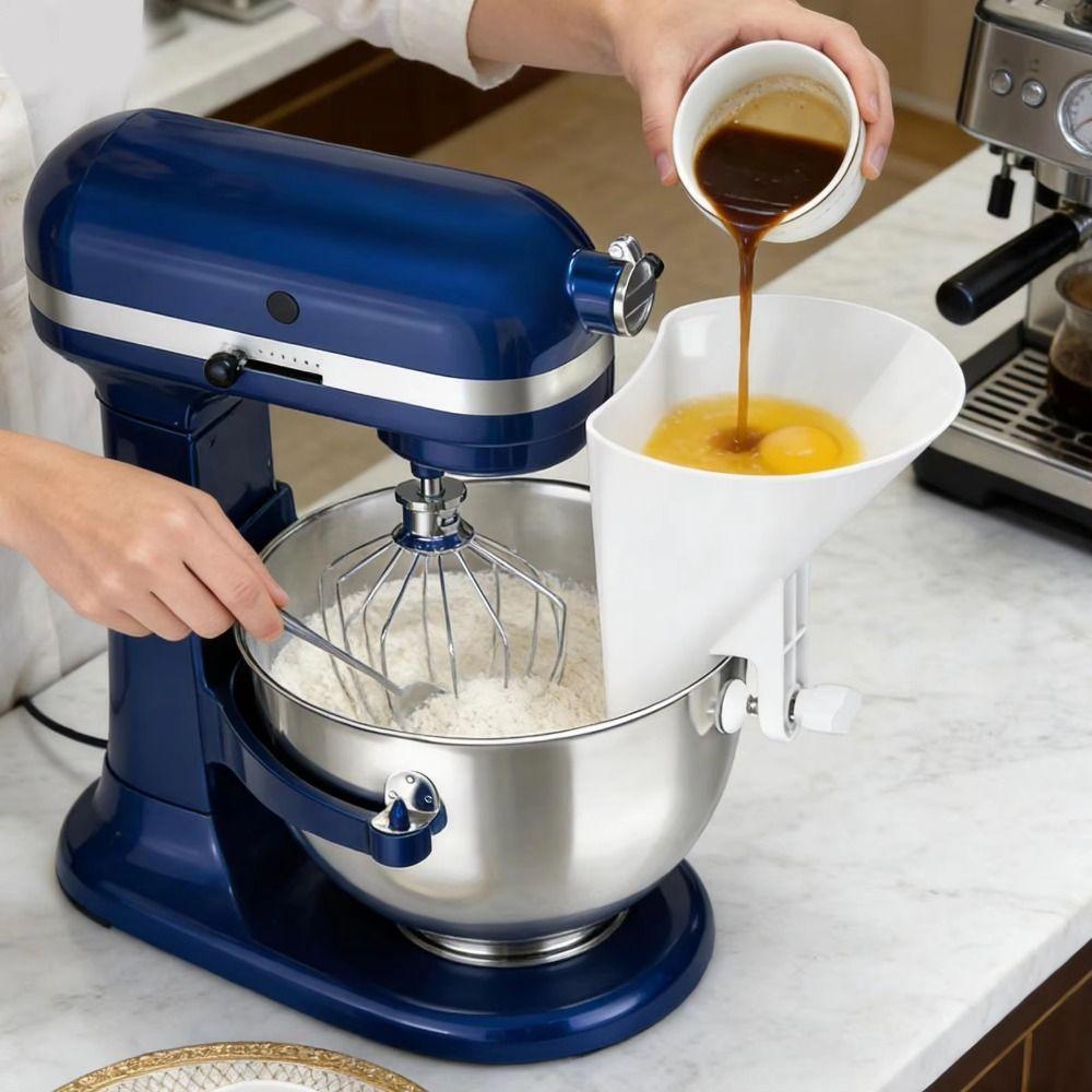Spill-Proof Stand Mixer Funnel Precise Pouring Mixing Bowl Kitchen Aid  Baking Accessory