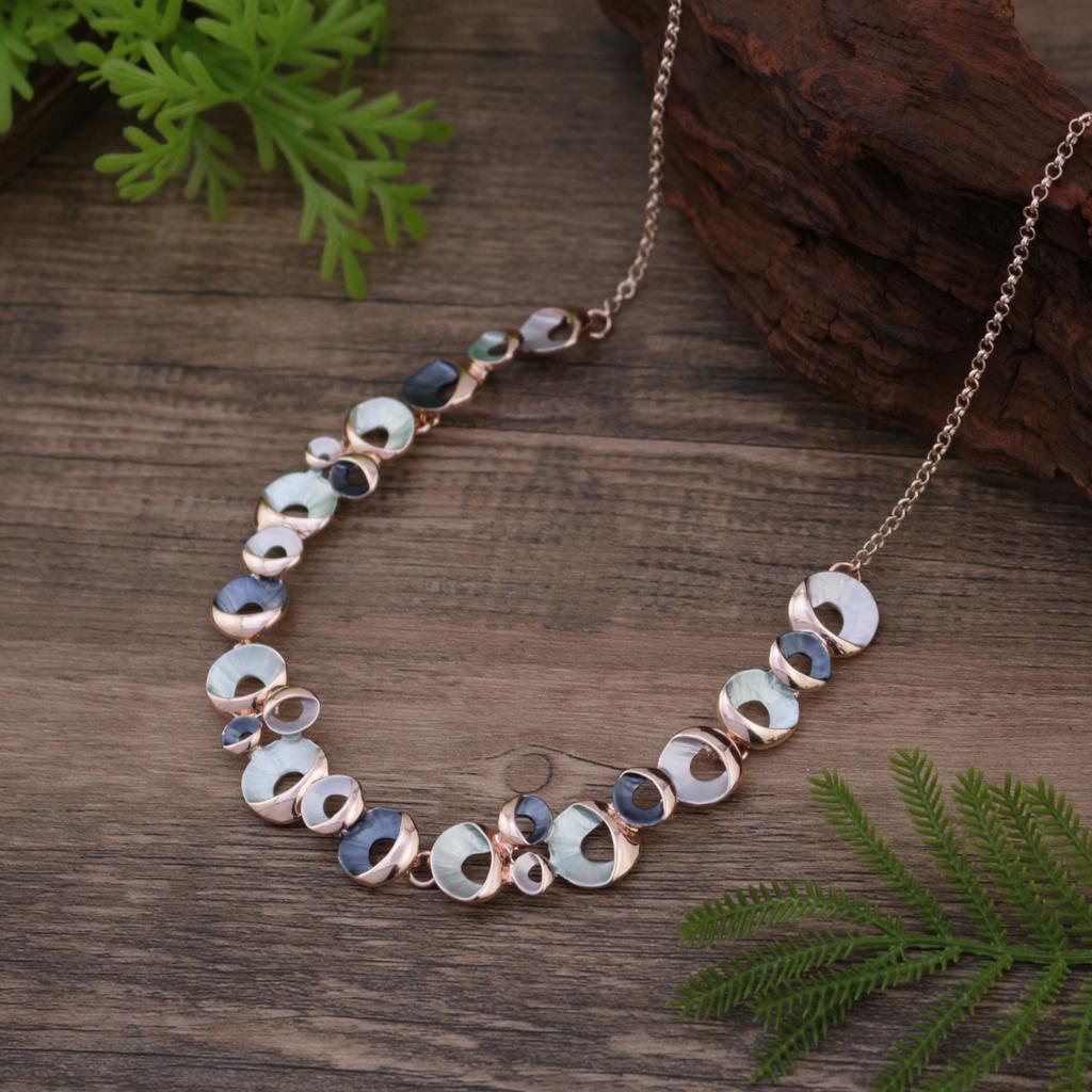 New Enamel Color Hollow Flower Alloy Necklace, Women's High Sense Irregular Small Flower Necklace