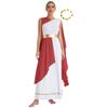 Frauen Halloween Antikes Rom Ägypten Griechische Toga Kostüm Ärmellose Schals Patchwork Robe Kleid mit Kopfbedeckung