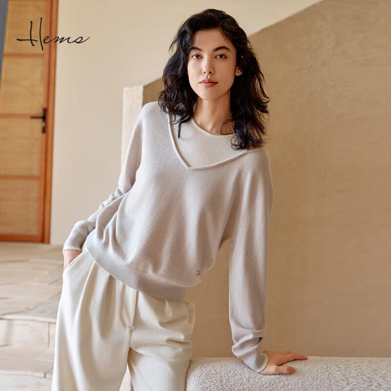 

Haermans Women s Faux Layered Cashmere Sweater M