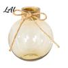 Floral Display Pot for Living Room Clear Round Resin Vase Transparent Sphere Flower with Jute Glass Vase Flowers Bow Modern Plastic Planter