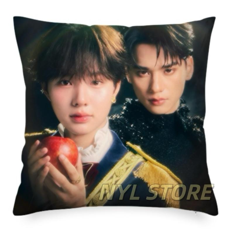 Kengnamping Kengharit Nampingster Double-Sided Printing Pillowcase Thai Tv Khemjira The Series Home Sofa Car Decor Cushion Cover Peach skin 18*18(CM)-1Pcs