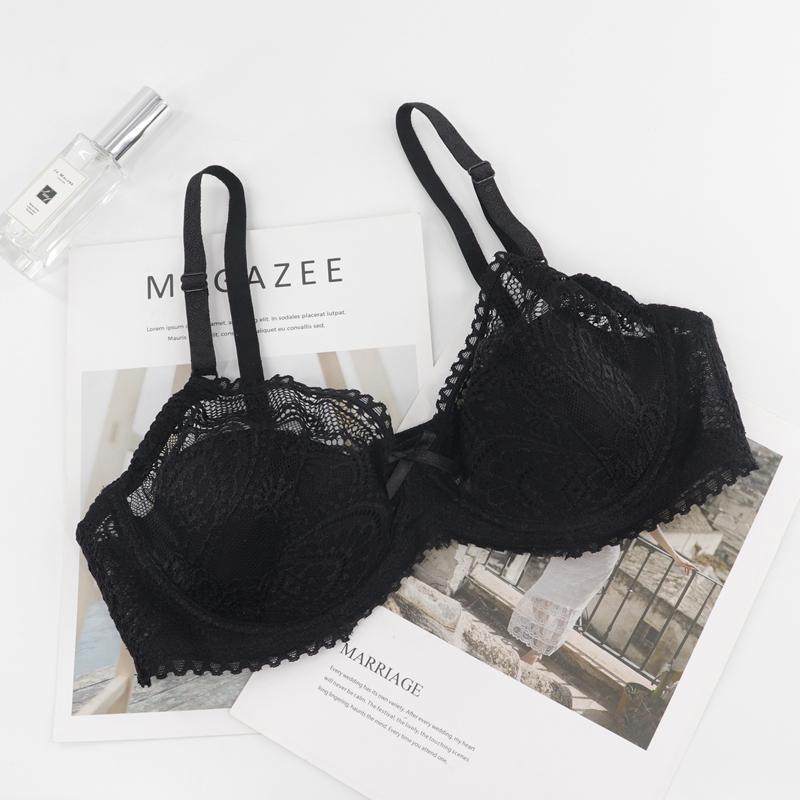 

Женский ультратонкий бюстгальтер с вырезами, сексуальный кружевной бюстгальтер с бантом, удобный, дышащий, на косточках, 75C-100C-6012 40/90C