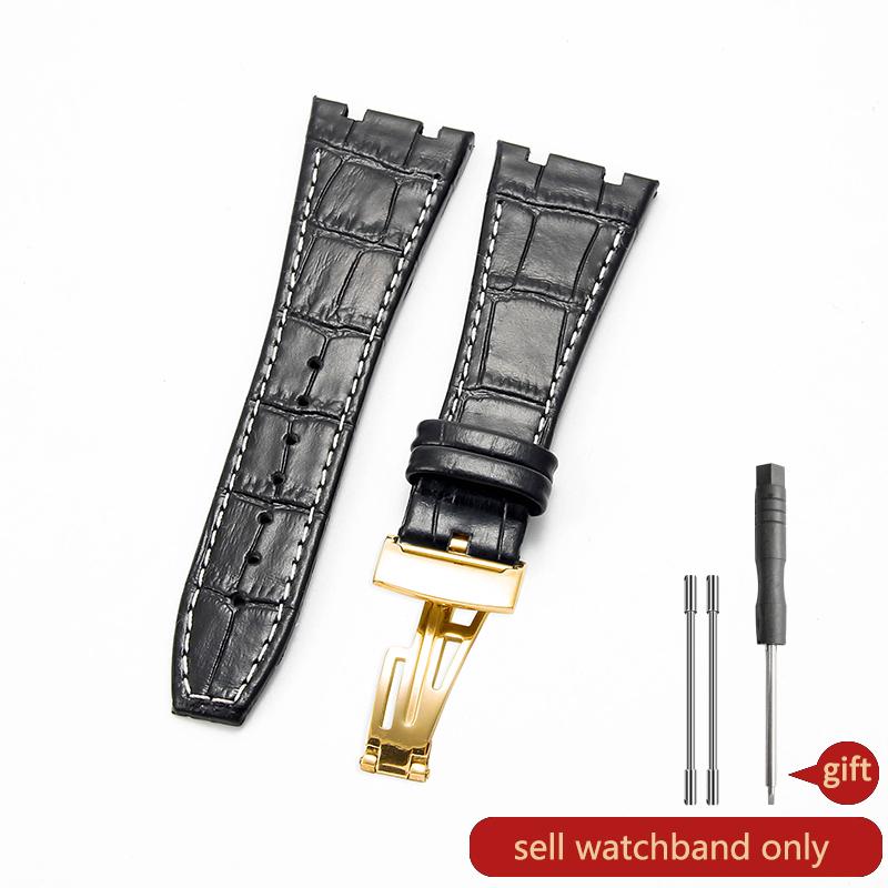 Pro AP Audemars Piguet Royal Oak Series Řemínek k hodinkám Pánský AP15400 26320 Originální řemínek k hodinkám z hovězí kůže Spona z masivní oceli 26 mm