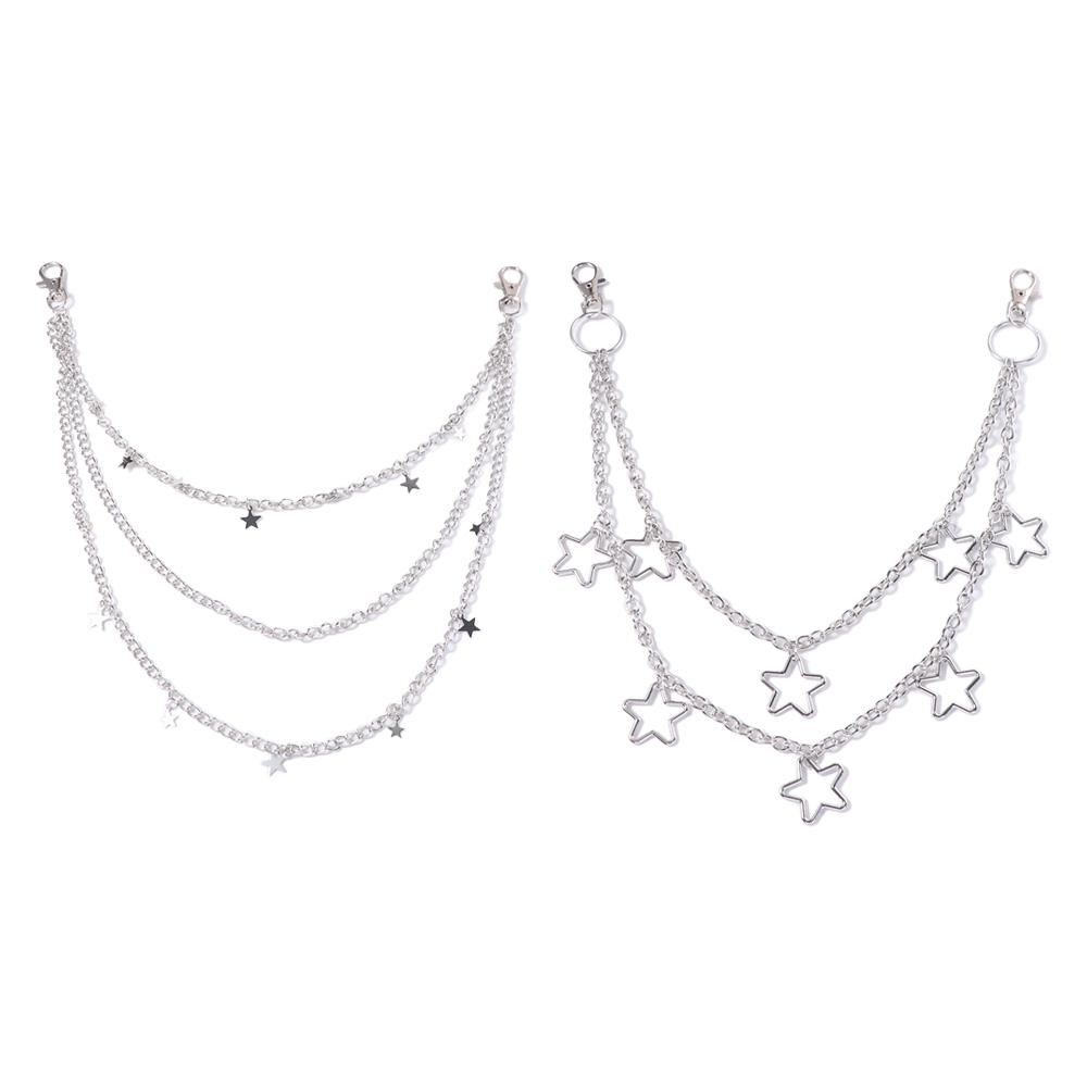 Gothic Punk Belt Chain Zinc Zinc Zinc Alloy Tassel Jeans Chain Retro Love Heart Waist Chain  Female