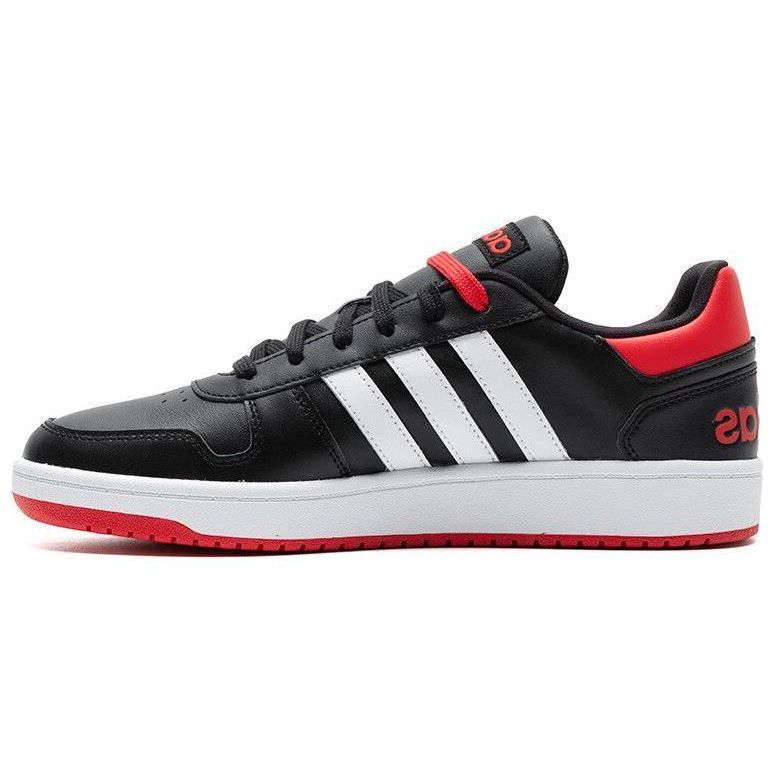 

Adidas Hoops 2.0 Comfortable Versatile Shock Absorbing Durable Low Top Sneakers Unisex Sneakers Black White Red IH6368