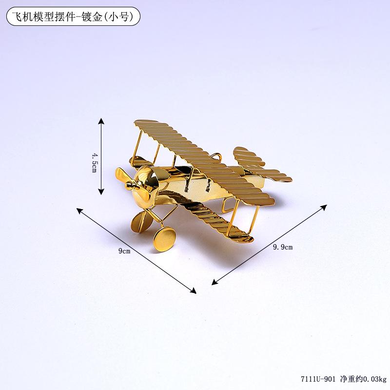 Vintage Iron Aircraft Model Decoration American Simulation Electroplating Aircraft Living Room TV Cabinet Bookshelf Decoration