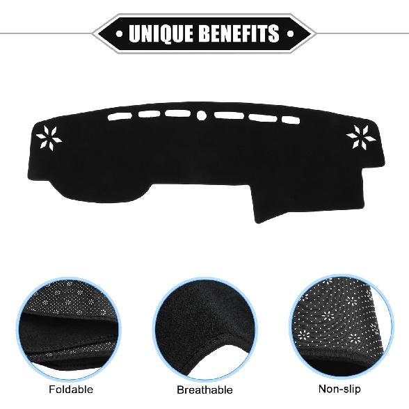 Dashboard Cover Compatible for Toyota 4runner 2015-2019, Non-Slip Polyester Black Dash Cover Mat Dash Board Protector Cover
