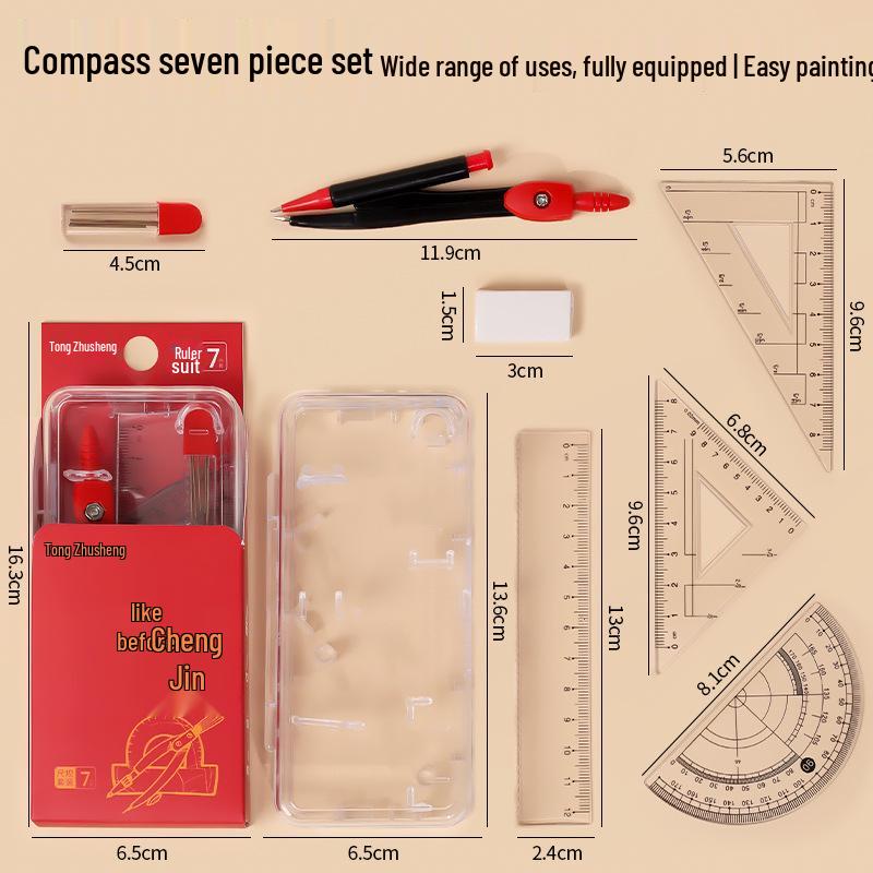 

Creative Gold Medal Round and Triangle Ruler Set for Students with Lead Core Drawing Tools