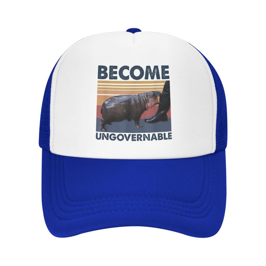 Custom Become Ungovernable Moo Deng Baseball Cap Hip Hop Women Mens Adjustable Trucker Hat Spring Dad Hat