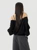 Beidipi Cutout Halter Neck Long Sweatshirt, Black