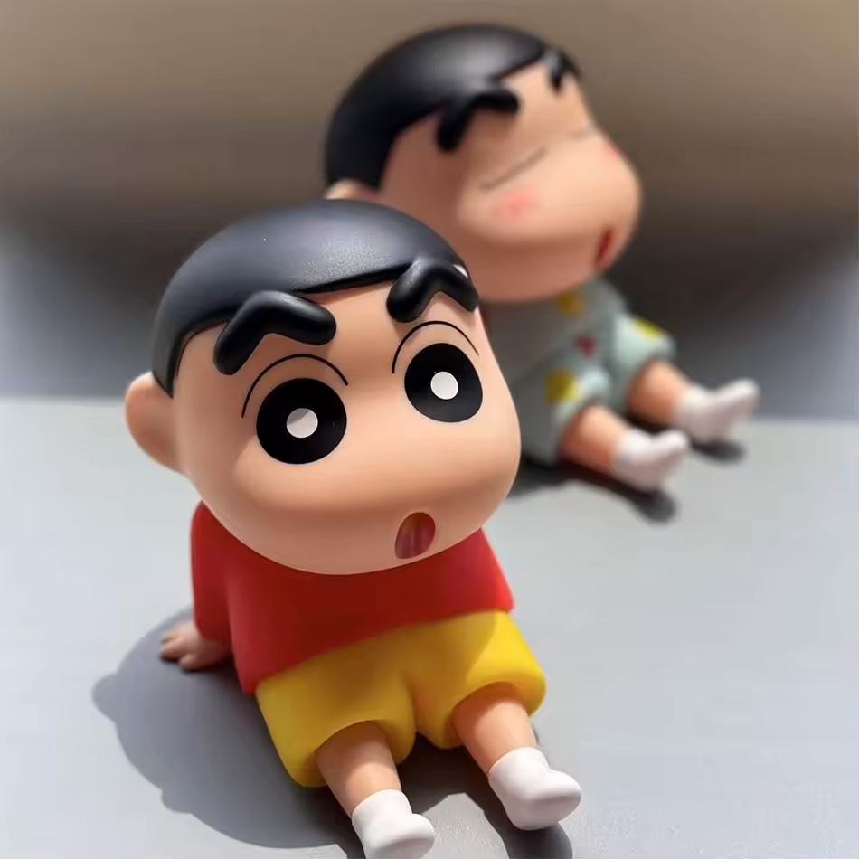 New Anime Crayon Shin-chan Boochan Q Version Kawaii Figure Model Toys Doll Mobile Phone Holder Collect Ornaments Gifts