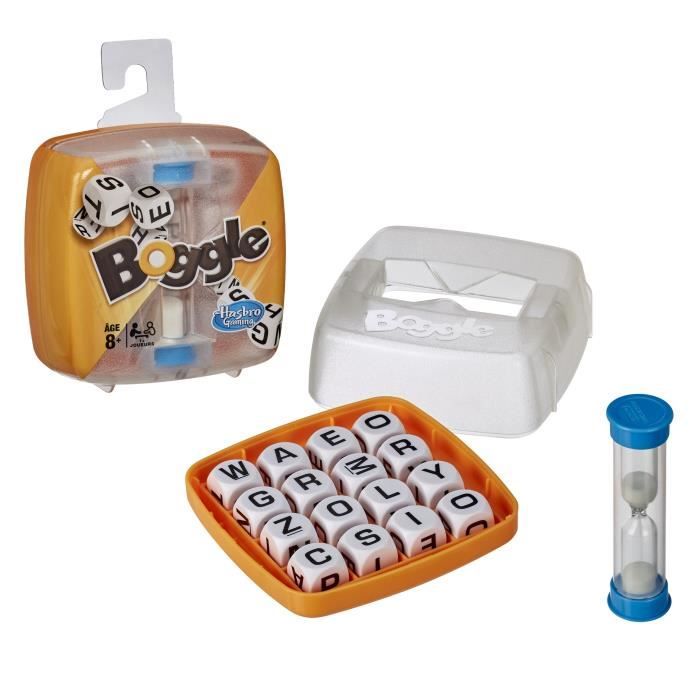 Boggle, Jeu de société de voyage, Jeu de réflexion rapide pour petits et grands, Hasbro Gaming, Dès 8 ans