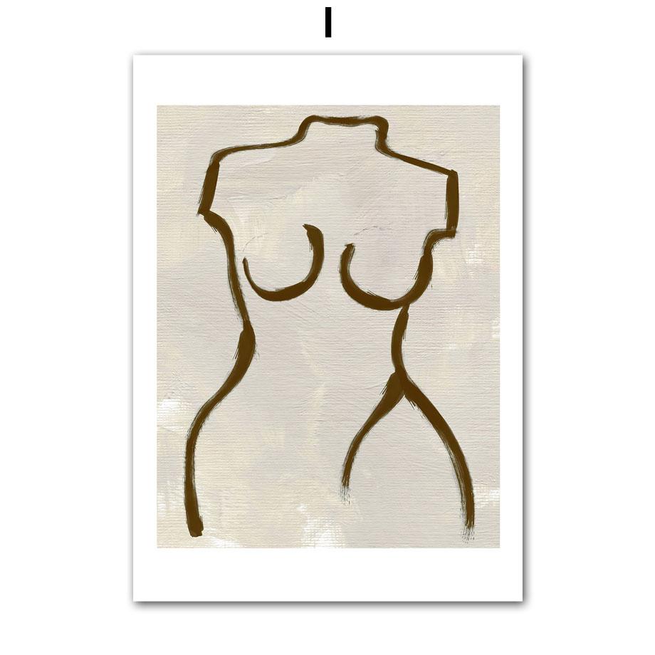 Abstract Figure Lines Stripe Girl Vase Wall Art Canvas Painting Posters And Prints Hotel Bar Pictures For Living Room Home Decor