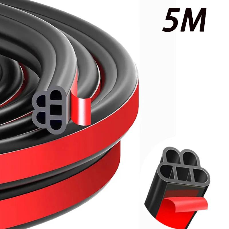 5 Meters Car Door Seal Strips Sticker B Shape Weatherstrip Rubber Seals Sound Insulation Sealing For Door Trunk Rubber Strip