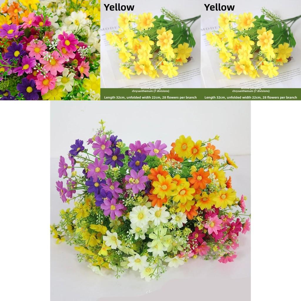 Silk Flower Stem With Chrysanthemum For Indoor And Outdoor Garden Decoration