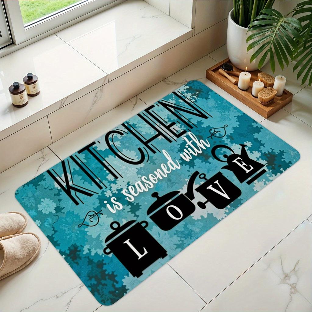 1PC Mushroom Forest Pattern Kitchen Rug Non-Slip Door Mats Pop Design Bathroom Rug Bath Mat Carpet for Home Sink Laundry Decor