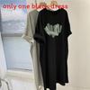 Summer Cartoon Pattern T Shirt Dress With Relaxed Fit For Casual Women