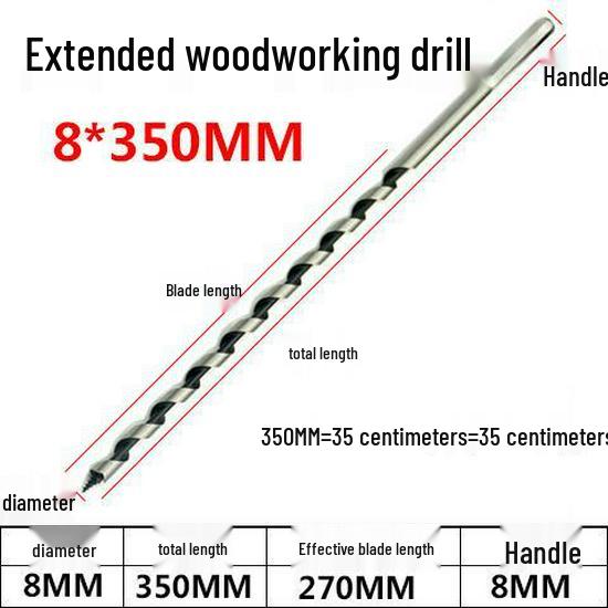 Extended Hex Shank Forstner Drill Bit for Woodworking - Door & Panel Hole Opener