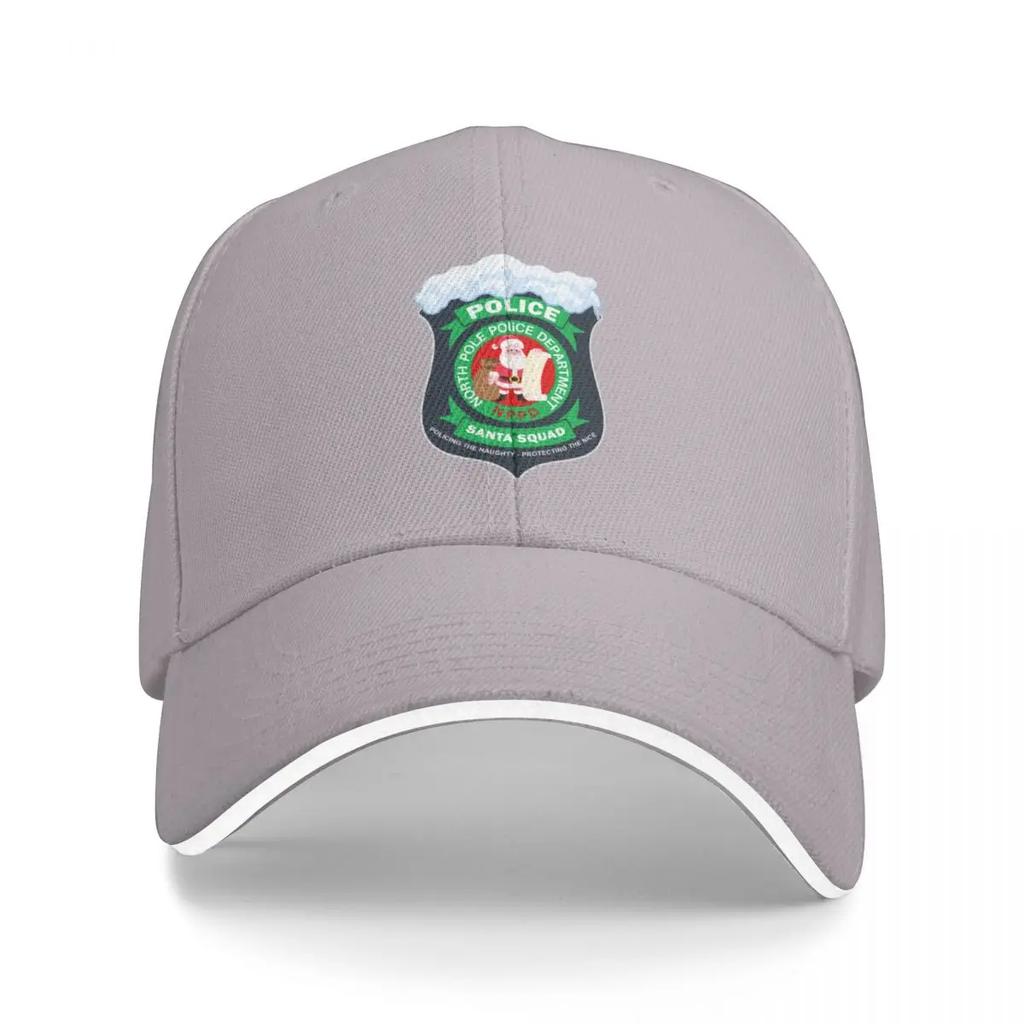North Pole Police Department Santa Squad Badge Baseball Cap Sunscreen sun hat Unique hats Mens Luxury Womens