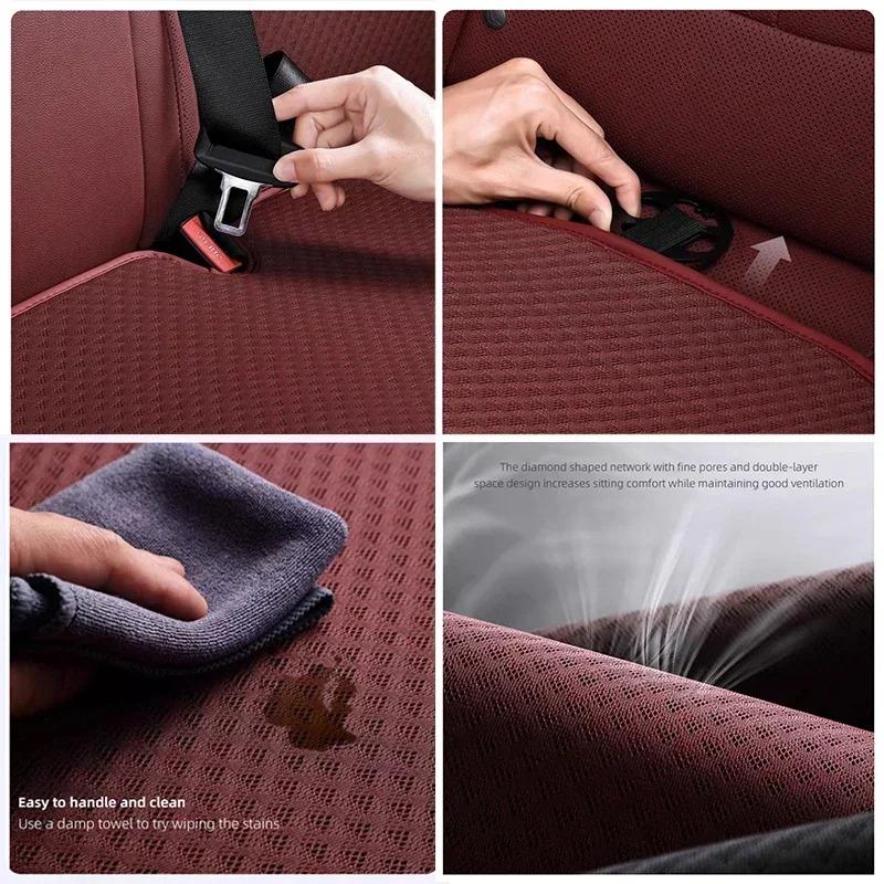 CGLWZ1 Car Seat Cover Breathable Ice Silk Auto Cushion Interior Accessories For VW GTI Polo Golf Passat Tiguan Arteon Touareg Taigo CC